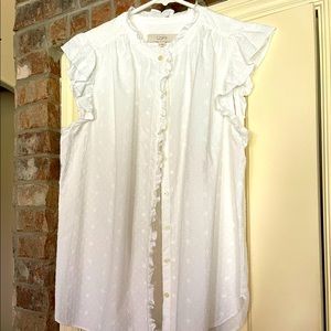 Loft white sleeveless blouse